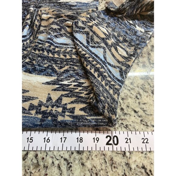New Directions Tunic Top Small Aztec Print Cowl Neck Boho Southwestern Cozy - Picture 7 of 8